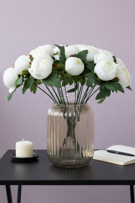 Yapay Çiçek 12li Şakayık Demeti 35 cm Beyaz - Yapay Çiçek Deposu