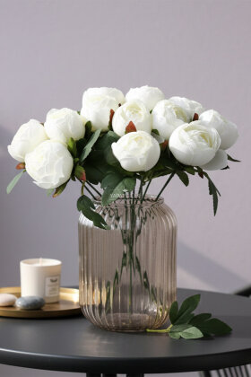 Yapay Çiçek 12li Şakayık Demeti 35 cm Beyaz - 2