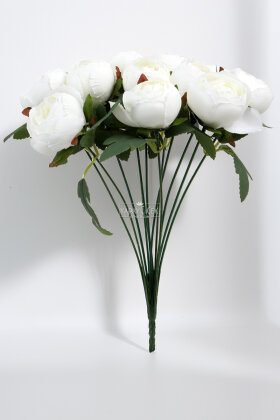 Yapay Çiçek 12li Şakayık Demeti 35 cm Beyaz - 3