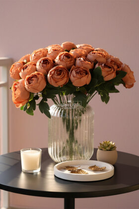 Yapay Çiçek 12li Şakayık Demeti 35 cm Kahverengi - Yapay Çiçek Deposu