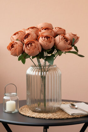 Yapay Çiçek 12li Şakayık Demeti 35 cm Kahverengi - 2