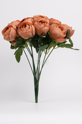 Yapay Çiçek 12li Şakayık Demeti 35 cm Kahverengi - 3