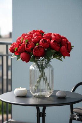 Yapay Çiçek 12li Şakayık Demeti 35 cm Kırmızı - Yapay Çiçek Deposu