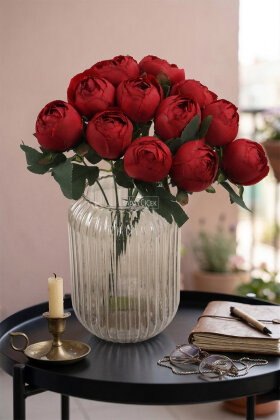 Yapay Çiçek 12li Şakayık Demeti 35 cm Kırmızı - 2