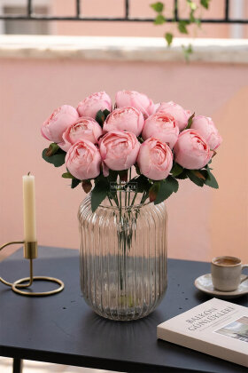 Yapay Çiçek 12li Şakayık Demeti 35 cm Pembe - 2