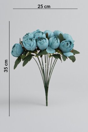 Yapay Çiçek 12li Şakayık Demeti 35 cm Turkuaz - 4