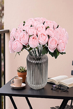 Yapay Çiçek 12li Şakayık Demeti 35 cm Toz Pembe - Yapay Çiçek Deposu