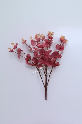 Yapay Çiçek 16 Dallı Okaliptus 50 cm Pembe - 2