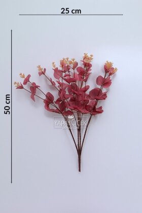 Yapay Çiçek 16 Dallı Okaliptus 50 cm Pembe - 3