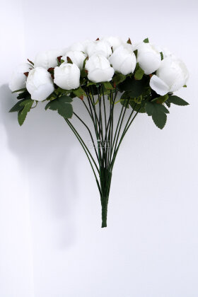 Yapay Çiçek 18li Şakayık Demeti 38 cm Beyaz - 3