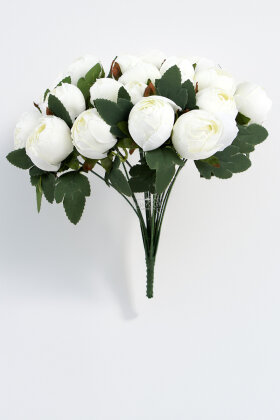 Yapay Çiçek 18li Şakayık Demeti 38 cm Krem - 3