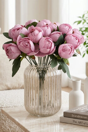 Yapay Çiçek 18li Şakayık Demeti 38 cm Lila - 2