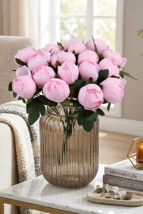 Yapay Çiçek 18li Şakayık Demeti 38 cm Pembe - 2