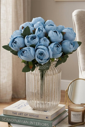 Yapay Çiçek 18li Şakayık Demeti 38 cm Turkuaz - 2