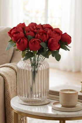 Yapay Çiçek 18li Şakayık Demeti 38 cm Kırmızı - 2