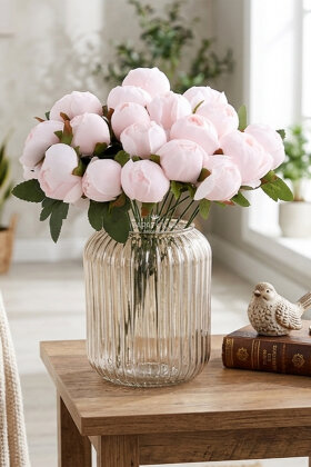 Yapay Çiçek 18li Şakayık Demeti 38 cm Toz Pembe - 2