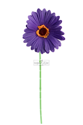 Yapay Çiçek 2li Islak Dokulu Gerbera 30 cm Lacivert - 2