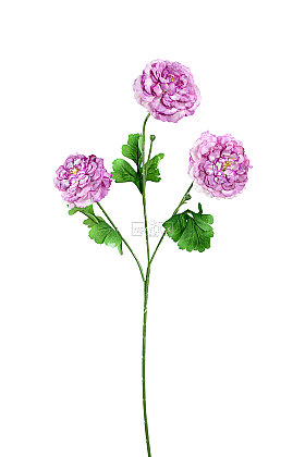 Yapay Çiçek 3'lü Rina Erengül Dalı 70 cm Lila - 3