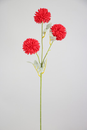 Yapay Çiçek 3lü Top Karanfil Dalı 62 cm Kırmızı - 2