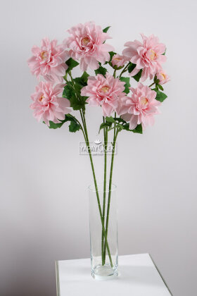 Yapay Çiçek 3lü Yıldız Gülü Dalı 70 cm Pembe - Yapay Çiçek Deposu