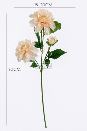 Yapay Çiçek 3lü Yıldız Gülü Dalı 70 cm Somon - 3