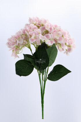 Yapay Çiçek 5 Dal Islak Damarlı Ortanca Demeti 45 cm Ebruli - 3