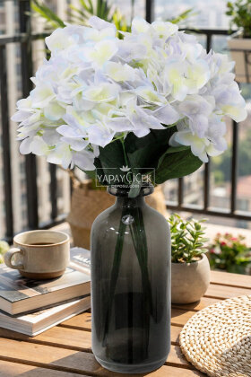 Yapay Çiçek 5 Dal Islak Cornales Damarlı Ortanca Demeti 45 cm Renk Dalgası - Yapay Çiçek Deposu