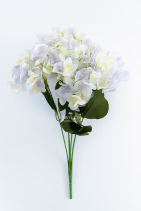 Yapay Çiçek 5 Dal Islak Cornales Damarlı Ortanca Demeti 45 cm Renk Dalgası - 3