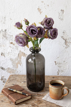 Yapay Çiçek Kaliteli 5'li Lüx Tomur Gül Dalı 50 cm Pastel Mor - 2