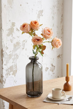 Yapay Çiçek Kaliteli 5'li Lüx Tomur Gül Dalı 50 cm Somon - 2