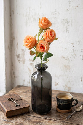 Yapay Çiçek Kaliteli 5'li Lüx Tomur Gül Dalı 50 cm Turuncu - 2