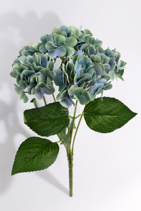 Yapay Lüx 5 Dallı Islak Ortanca Demeti 45 cm Pastel Mavi - 2