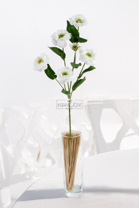 Yapay Çiçek 6lı Taçlı Kır Çiçeği 75 cm Beyaz - 2