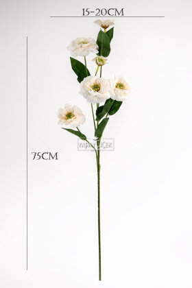 Yapay Çiçek 6lı Taçlı Kır Çiçeği 75 cm Krem - 3