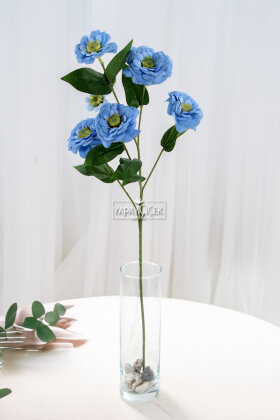 Yapay Çiçek 6lı Taçlı Kır Çiçeği 75 cm Mavi - 2
