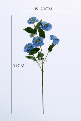 Yapay Çiçek 6lı Taçlı Kır Çiçeği 75 cm Mavi - 3