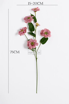 Yapay Çiçek 6lı Taçlı Kır Çiçeği 75 cm Pembe - 2