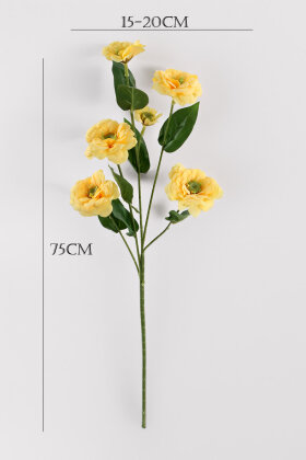 Yapay Çiçek 6lı Taçlı Kır Çiçeği 75 cm Sarı - 3