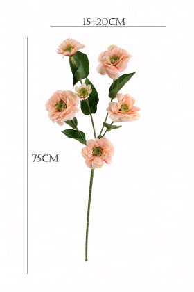 Yapay Çiçek 6lı Taçlı Kır Çiçeği 75 cm Somon - 3