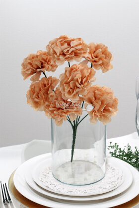 Yapay Çiçek 7 Dallı Eko Kasımpatı Demeti 30 cm Pastel Şeftali - 2