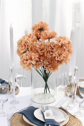 Yapay Çiçek 7 Dallı Eko Kasımpatı Demeti 30 cm Pastel Şeftali - Yapay Çiçek Deposu