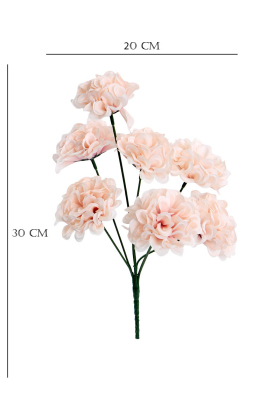 Yapay Çiçek 7 Dallı Eko Kasımpatı Demeti 30 cm Somon - 3