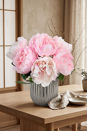 Yapay Çiçek 7'li Amaranthine Şakayık Demeti 35 cm Beyaz-Pembe - 2