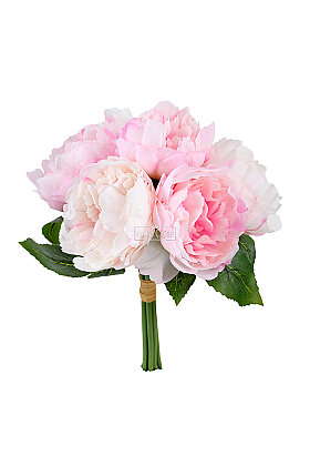 Yapay Çiçek 7'li Amaranthine Şakayık Demeti 35 cm Beyaz-Pembe - 3