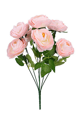 Yapay Çiçek 7'li Aria Gül Demeti 38 cm Pudra - 3
