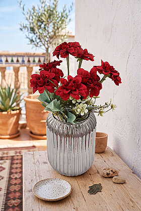Yapay Çiçek 7'li Bliss Dahlia Demeti 36 cm Bordo - 2