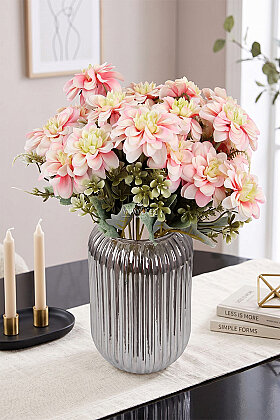 Yapay Çiçek 7'li Bliss Dahlia Demeti 36 cm Ebruli - Yapay Çiçek Deposu