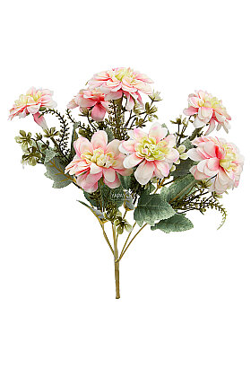 Yapay Çiçek 7'li Bliss Dahlia Demeti 36 cm Ebruli - 3