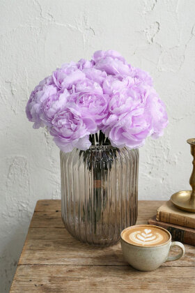 Yapay Çiçek 7li Çay Gülü Demeti 30 cm Lila - Yapay Çiçek Deposu