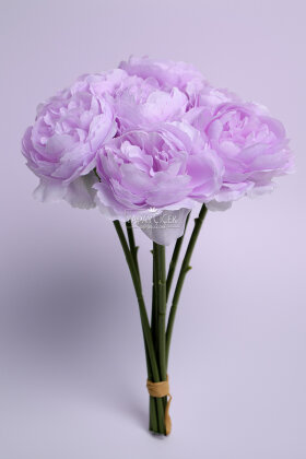 Yapay Çiçek 7li Çay Gülü Demeti 30 cm Lila - 3